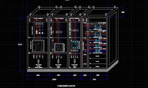 2D & 3D – Electrical Panel layout drawings