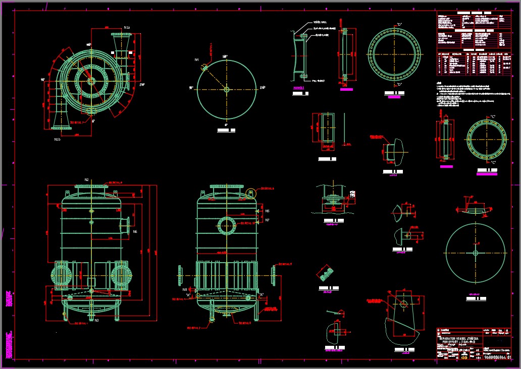 2D Tank General Arrangement Drawing Cyclonic Separation 1